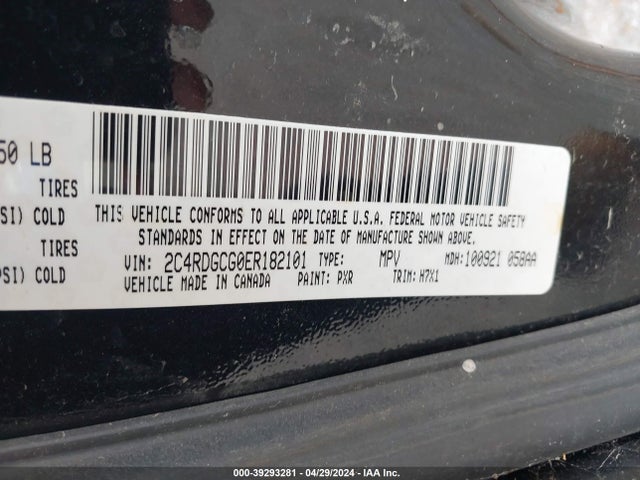 Dodge Grand Caravan Sxt 2014 2C4RDGCG0ER182101 Image 9