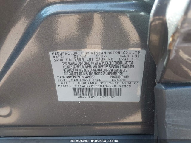 Nissan Kicks S Xtronic Cvt 2022 3N1CP5BV7NL479657 Image 9