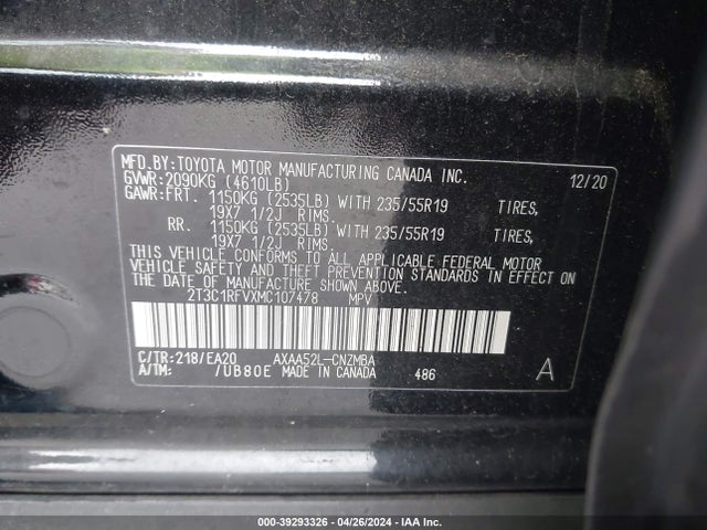 Toyota Rav4 Xle Premium 2021 2T3C1RFVXMC107478 Image 9