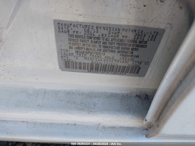 Nissan SENTRA S 2015 3N1AB7AP9FY324519 Image 9