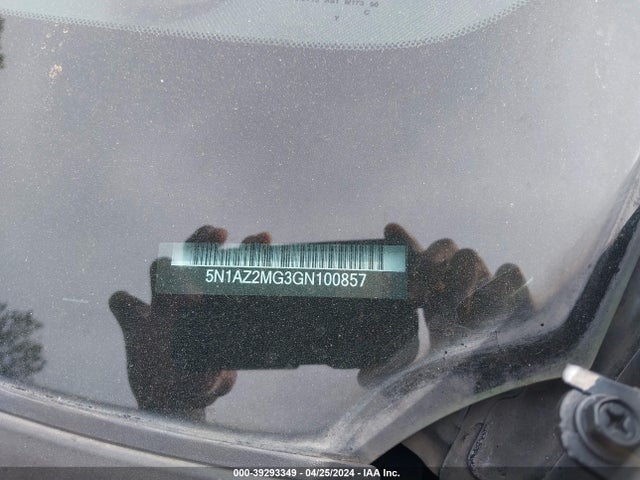 Nissan MURANO SL 2016 5N1AZ2MG3GN100857 Image 9
