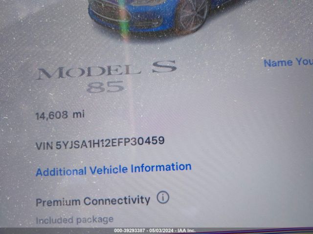 5YJSA1H12EFP30459 Tesla Model S P85