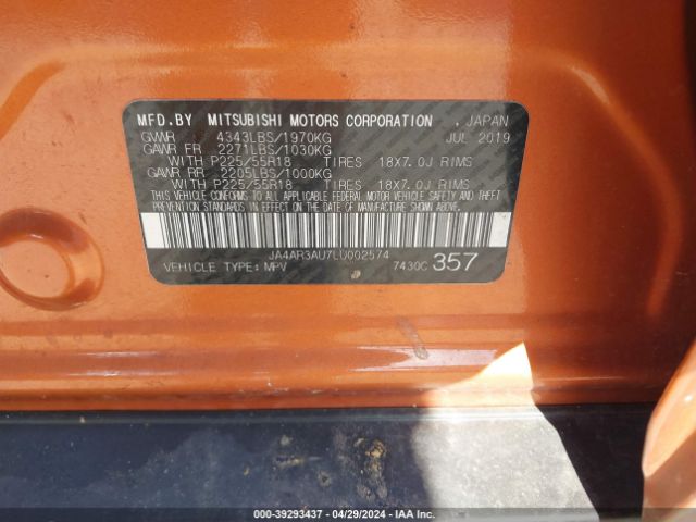 JA4AR3AU7LU002574 Mitsubishi Outlander Sport 2.0 Es Awc