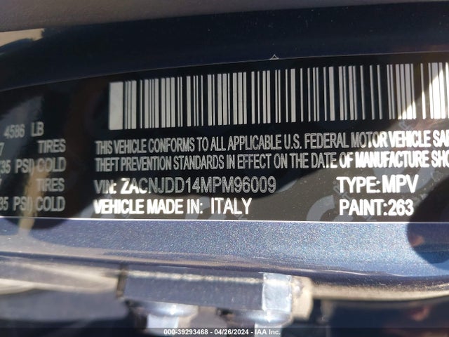 Jeep Renegade Limited 4x4 2021 ZACNJDD14MPM96009 Image 9