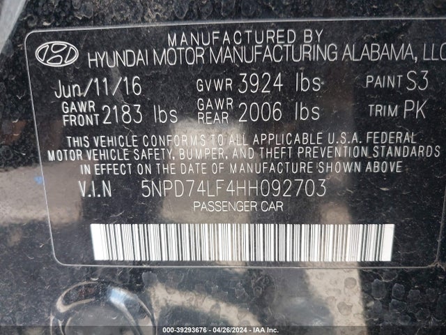 Hyundai ELANTRA SE 2017 5NPD74LF4HH092703 Image 9