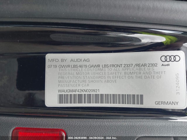 WAUGMAF42KN020921 Audi A4 40 Premium/40 Titanium Premium