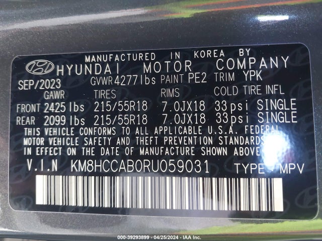 Hyundai Kona Sel 2024 KM8HCCAB0RU059031 Image 9