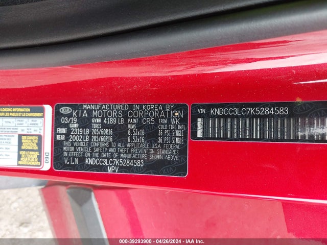 KIA NIRO EX 2019 KNDCC3LC7K5284583 Image 9