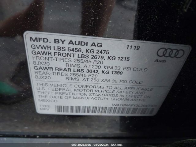 2020 AUDI Q5 WA1CNAFY3L2047303 Photo 8