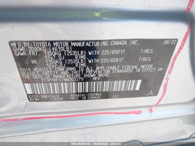 Toyota Rav4 Xle 2022 2T3P1RFV7NW303279 Image 9