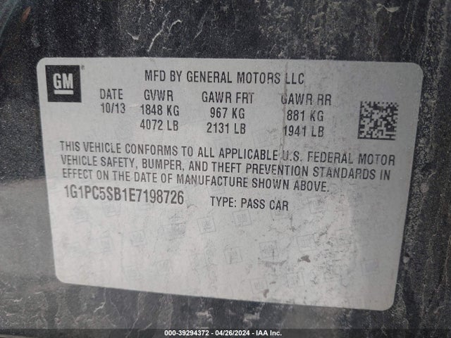 Chevrolet Cruze 1lt Auto 2014 1G1PC5SB1E7198726 Image 9