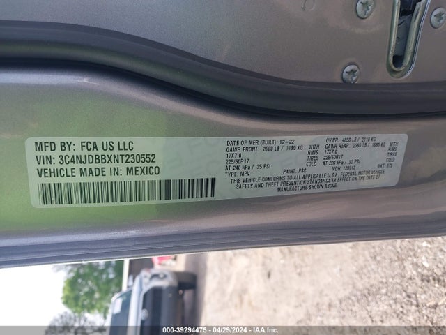 3C4NJDBBXNT230552 Jeep Compass Latitude 4x4