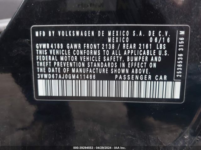 3VWD67AJ0GM411466 Volkswagen Jetta 1.4t Se