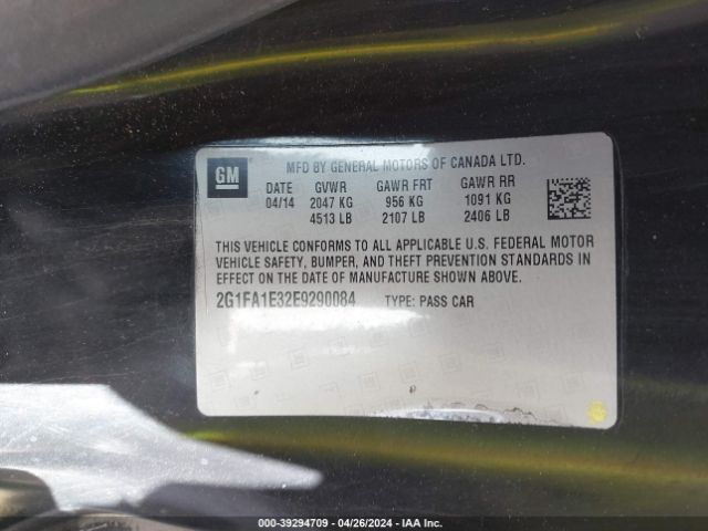 2G1FA1E32E9290084 Chevrolet Camaro 2ls