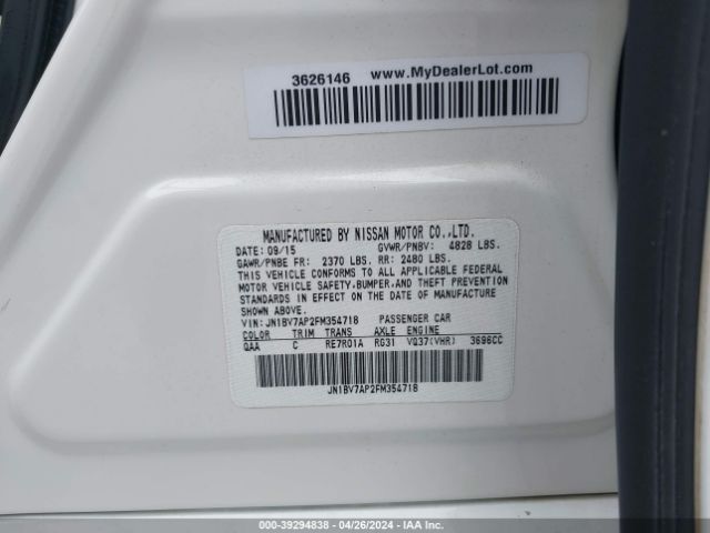 JN1BV7AP2FM354718 Infiniti Q50 Premium