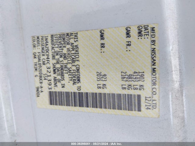 Nissan LEAF SV 2015 1N4AZ0CP4FC321393 Image 9
