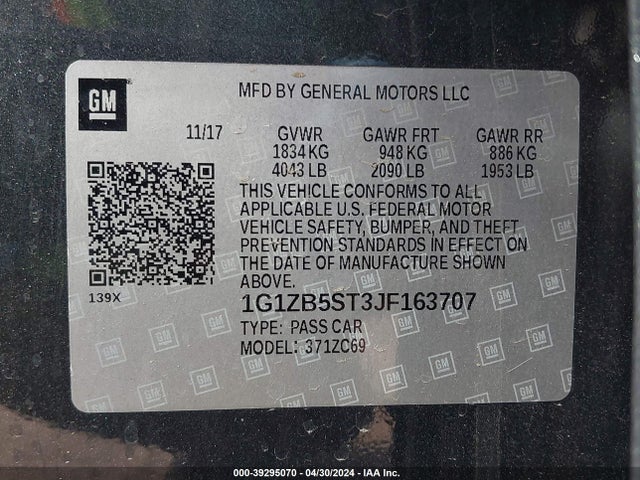 Chevrolet Malibu 1ls 2018 1G1ZB5ST3JF163707 Image 9