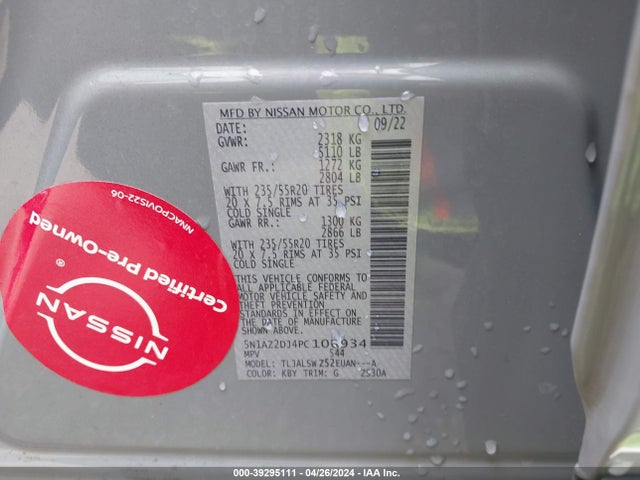 Nissan Murano Platinum Fwd 2023 5N1AZ2DJ4PC106934 Image 9