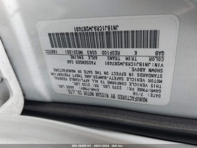 JN1BJ1CR9JW287491 Nissan Rogue Sport Sv