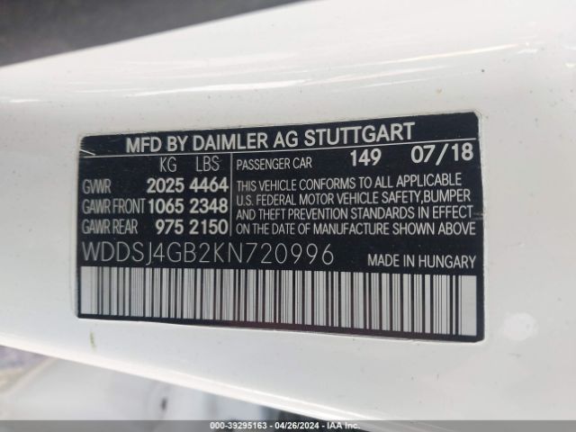 WDDSJ4GB2KN720996 Mercedes-Benz CLA 250 4MATIC