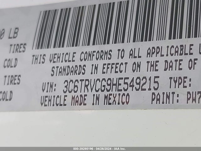 3C6TRVCG9HE549215 RAM Promaster 2500 High Roof 136 Wb