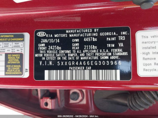 5XXGR4A66EG303966 KIA Optima Sx Turbo