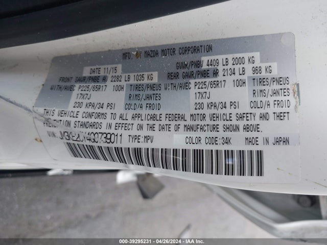 Mazda Cx-5 Touring 2016 JM3KE2CY4G0739011 Image 9