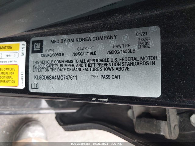 Chevrolet Spark Fwd 1lt Automatic 2021 KL8CD6SA4MC747611 Image 9