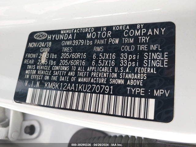 Hyundai Kona Se 2019 KM8K12AA1KU270791 Image 9
