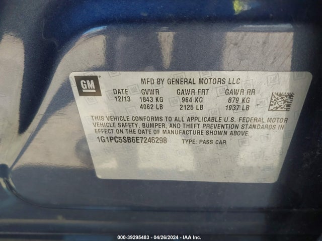 Chevrolet Cruze 1lt Auto 2014 1G1PC5SB6E7246298 Image 9