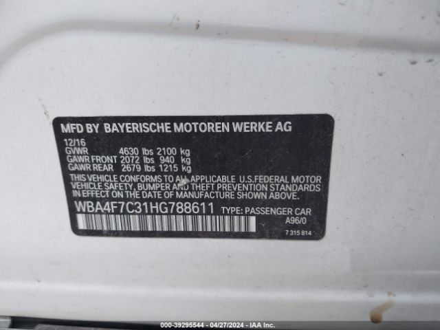 WBA4F7C31HG788611 BMW 430i Gran Coupe