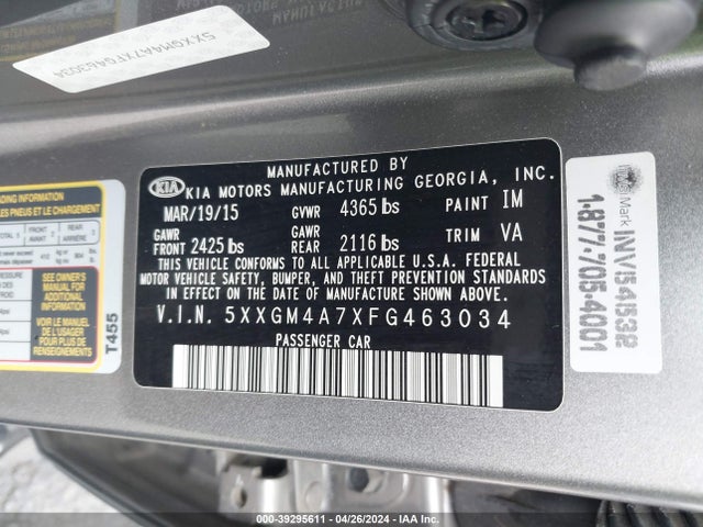 KIA Optima Lx 2015 5XXGM4A7XFG463034 Image 9