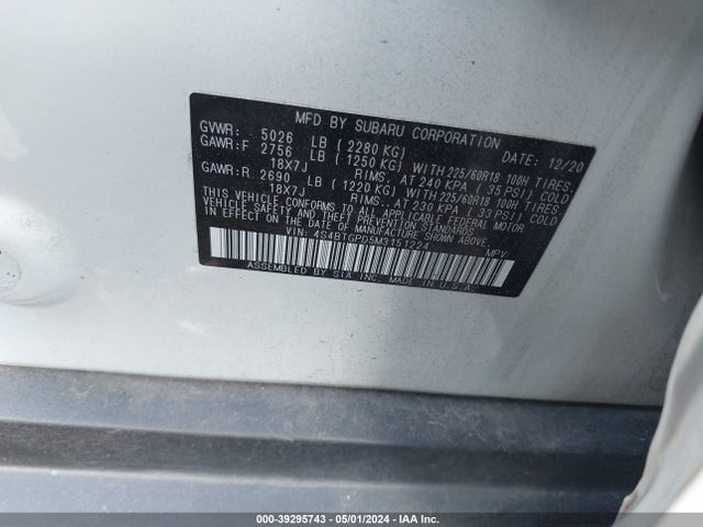 4S4BTGPD5M3151224 Subaru Outback Touring Xt