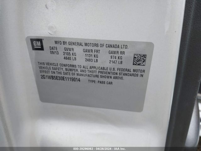 2G1WB5E30E1119014 Chevrolet Impala Limited Lt
