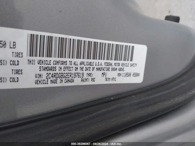 2C4RDGBG2ER197619 Dodge Grand Caravan American Value Pkg