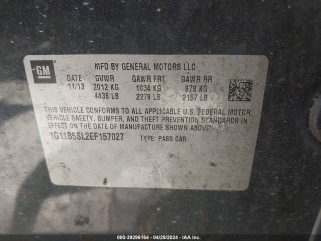 Chevrolet Malibu 1ls 2014 1G11B5SL2EF157027 Image 9