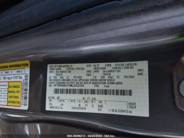 1FTER4EH7MLD32703 Ford Ranger Xlt