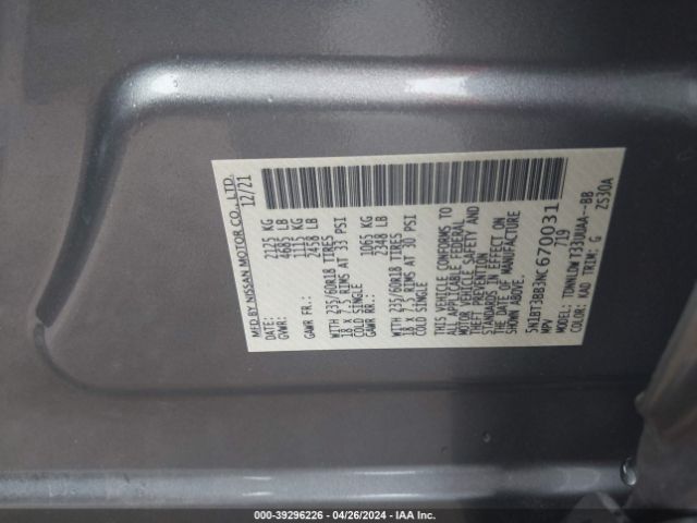 5N1BT3BB3NC670031 Nissan Rogue Sv Intelligent Awd