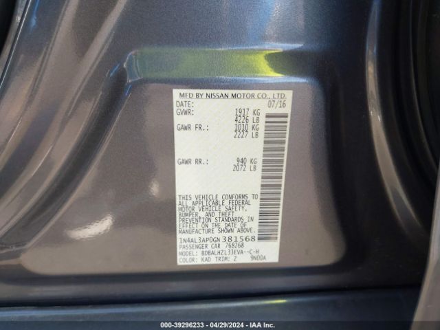 1N4AL3AP0GN381568 Nissan Altima 2.5 Sr