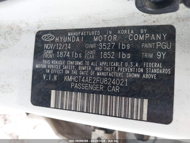 Hyundai ACCENT GLS 2015 KMHCT4AE2FU824021 Image 9