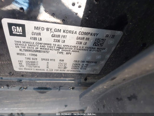 Chevrolet Trailblazer Fwd Ls 2021 KL79MMS26MB019757 Image 9