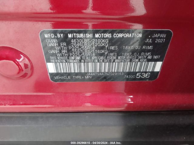 JA4ATVAA7NZ029153 Mitsubishi Eclipse Cross Le S-awc