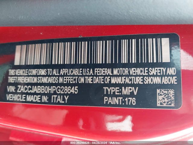 ZACCJABB0HPG28645 Jeep Renegade Latitude Fwd
