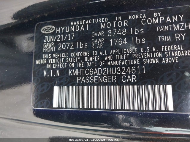 Hyundai Veloster Value Edition 2017 KMHTC6AD2HU324611 Image 9