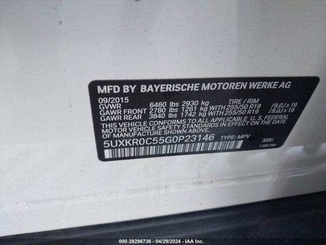 BMW X5 Xdrive35i 2016 5UXKR0C55G0P23146 Image 9