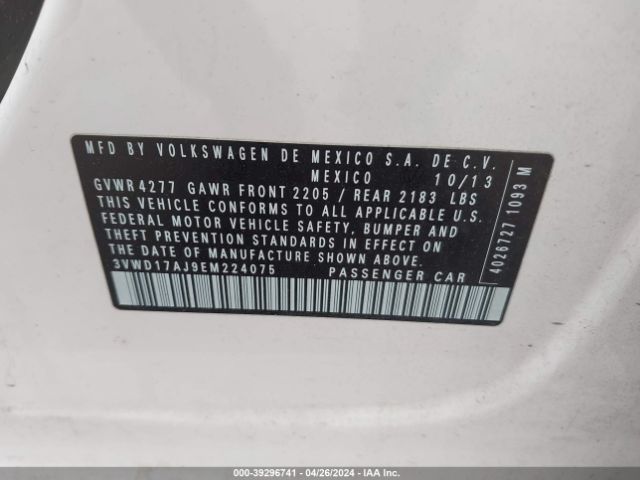 3VWD17AJ9EM224075 Volkswagen Jetta 1.8t Se