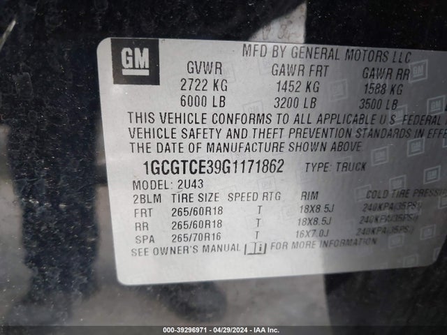 Chevrolet Colorado Lt 2016 1GCGTCE39G1171862 Image 9