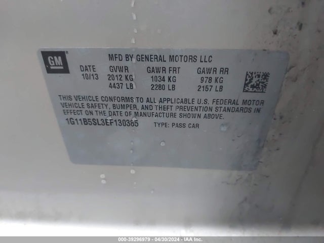 Chevrolet Malibu 1ls 2014 1G11B5SL3EF130385 Image 9