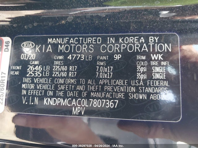 KIA Sportage Lx 2020 KNDPMCAC0L7807367 Image 9