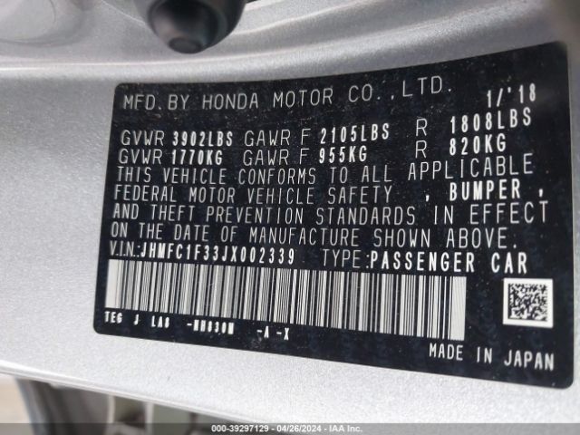 JHMFC1F33JX002339 Honda Civic Ex-t